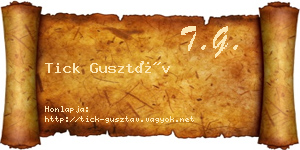 Tick Gusztáv névjegykártya